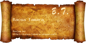 Bacsa Tamara névjegykártya